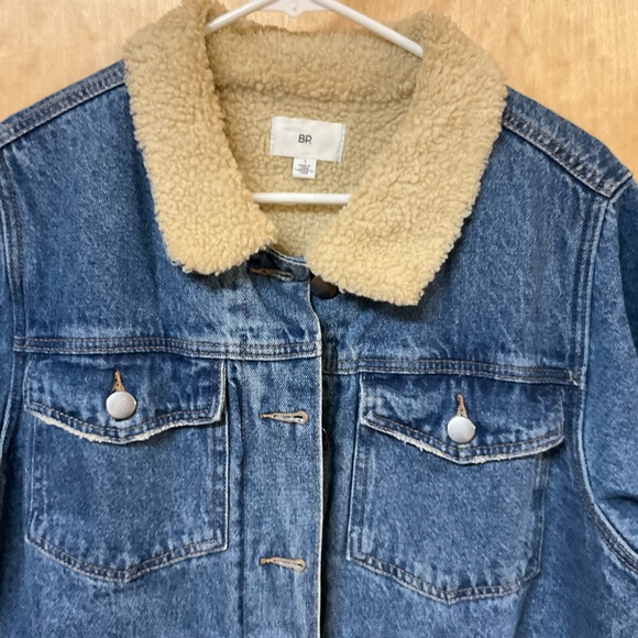BP Denim Oversize Trucker Jacket Faux Shearling Neck & Lined Inside 🔥 - Picture 6 of 15